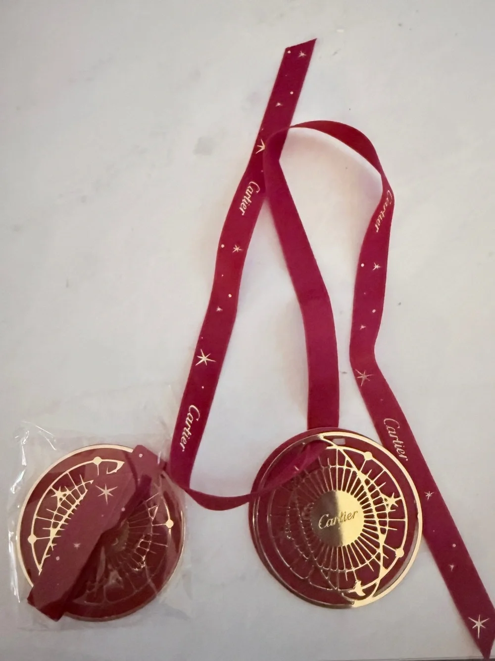 NWT Cartier red and gold Christmas 2024 gift tag